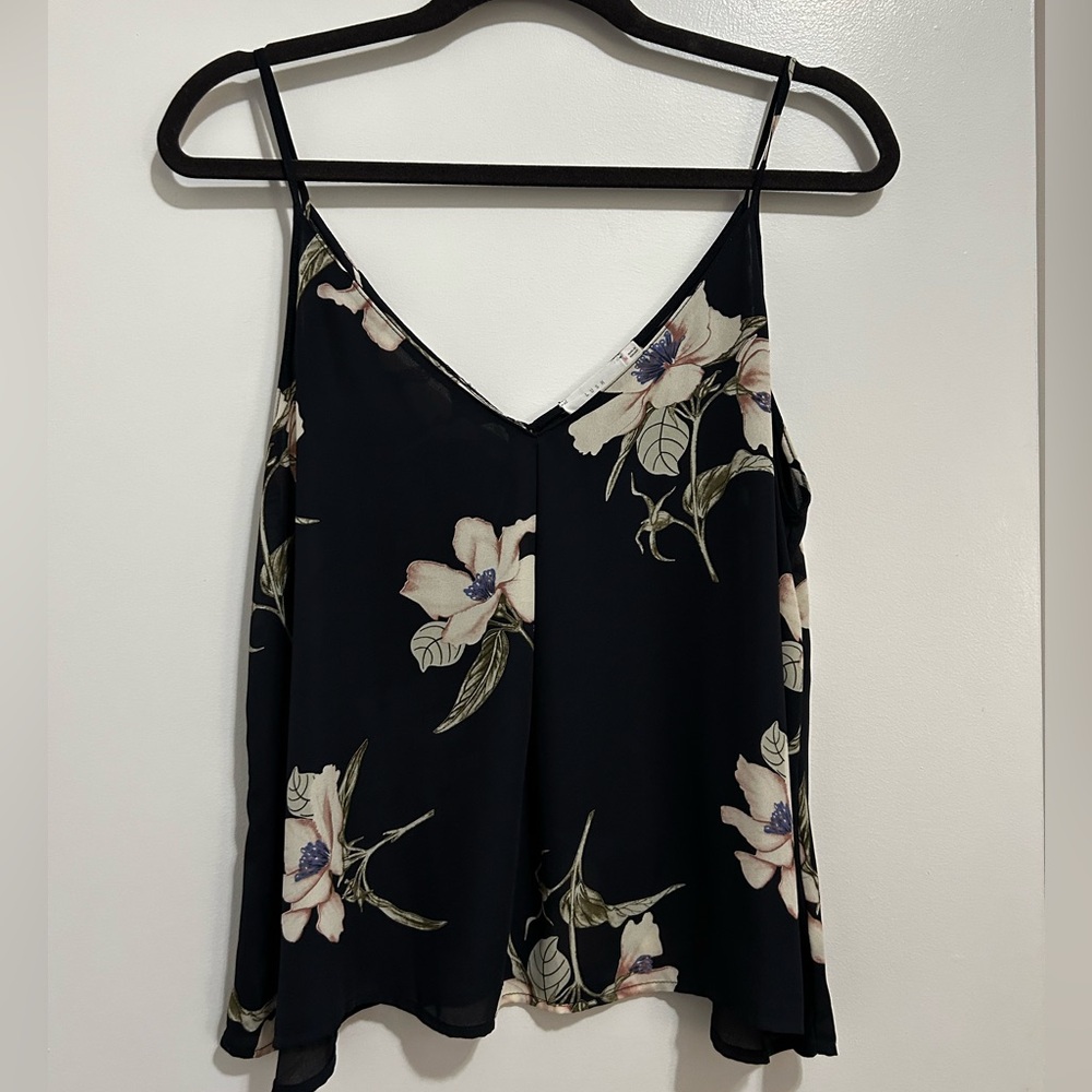 Navy blue floral tank top